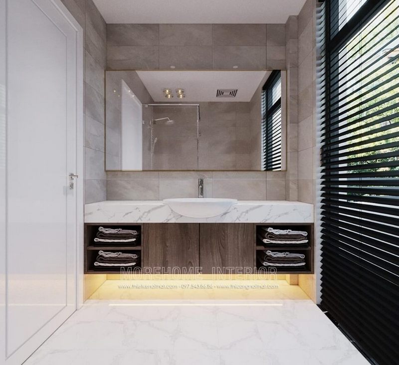 Đá nhân tạo ốp bàn lavabo vân mây màu trắng sang trọng